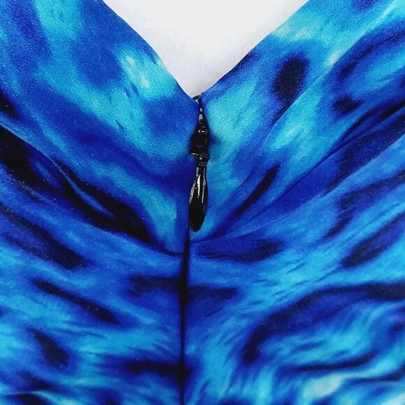 Cache Women’s Blue Animal Print Dress Size - 0 - Picture 11 of 12